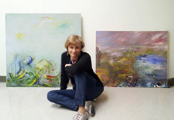 Lark Pilinsky in her studio